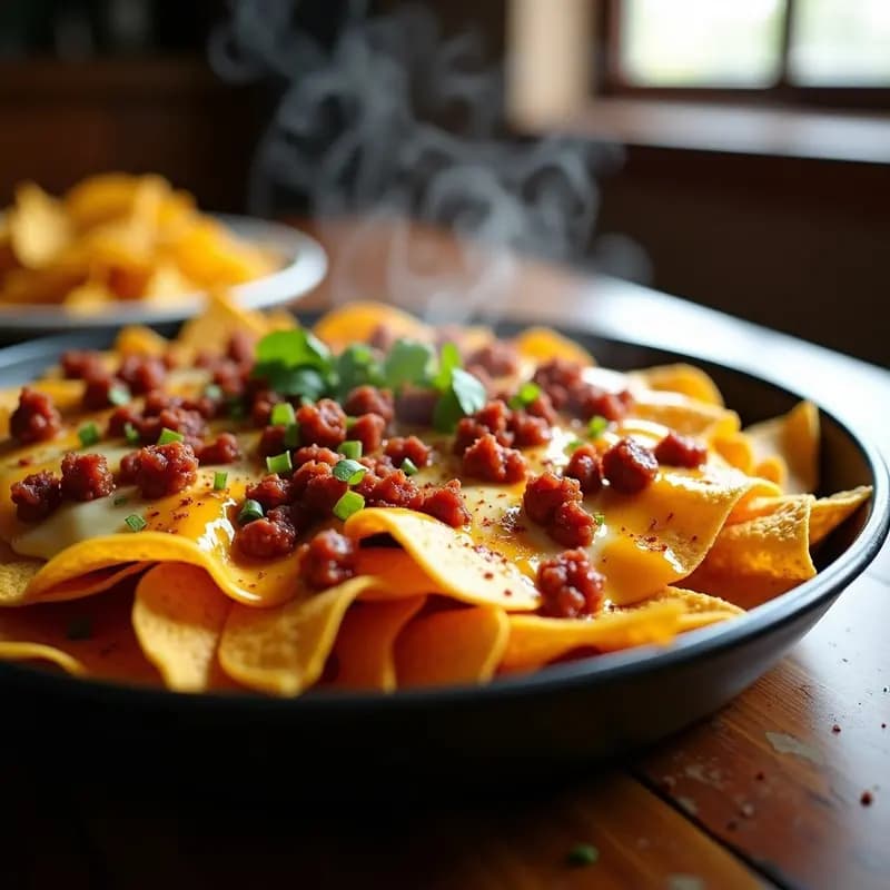 Nachos con Queso Fundido y Chorizo Picante: Snack Perfecto para Fiesta