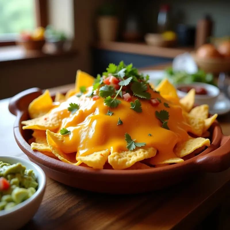 Nachos con Queso Lava de 3 Tipos y Guacamole Extra Cremoso: El Snack Definitivo para Fiestas