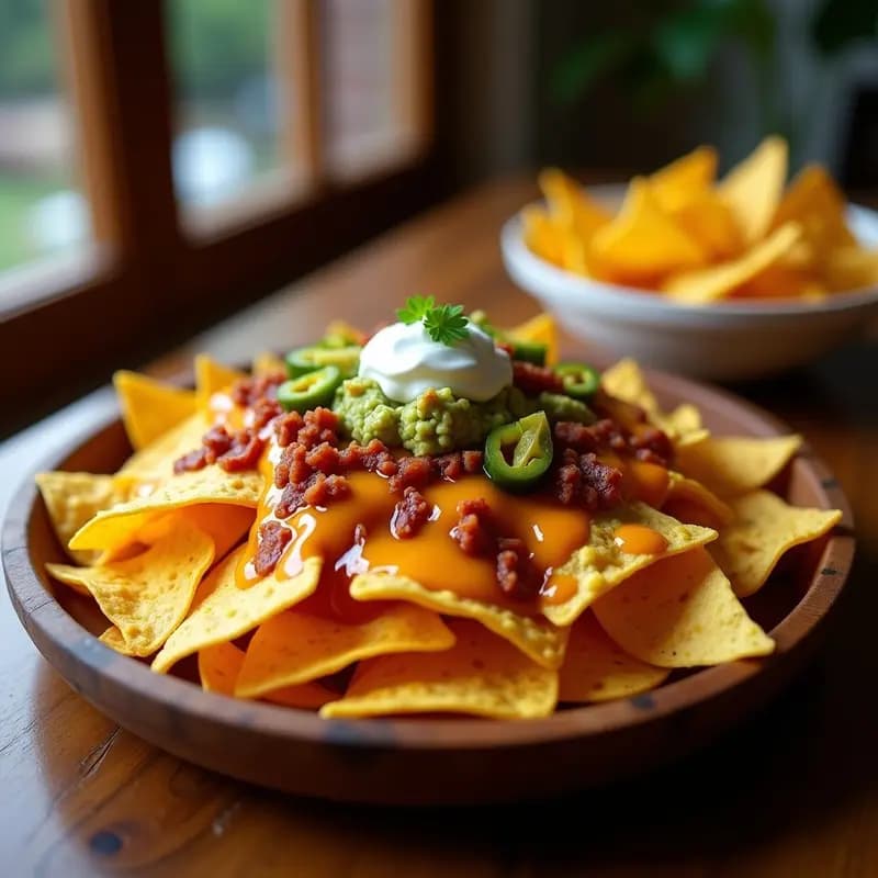 Nachos con Queso Líquido de 4 Tipos y Guacamole con Tocino: Receta para Compartir en Grupo
