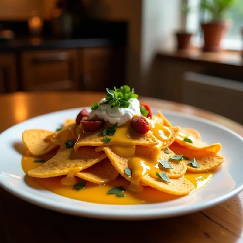 Nachos con Queso Liquido 5 Quesos y Chorizo: El Aperitivo Más Contundente para Compartir