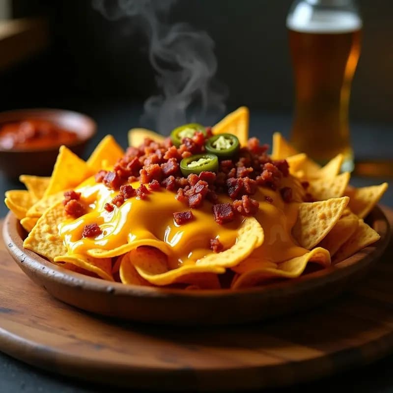 Nachos con Queso Líquido de 3 Tipos y Bacon Crujiente: Aperitivo para Fiesta