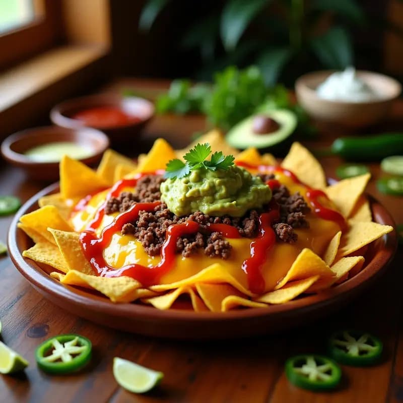 Nachos con Queso Liquido Carne Molida y Guacamole: Receta Tex-Mex para Fiestas