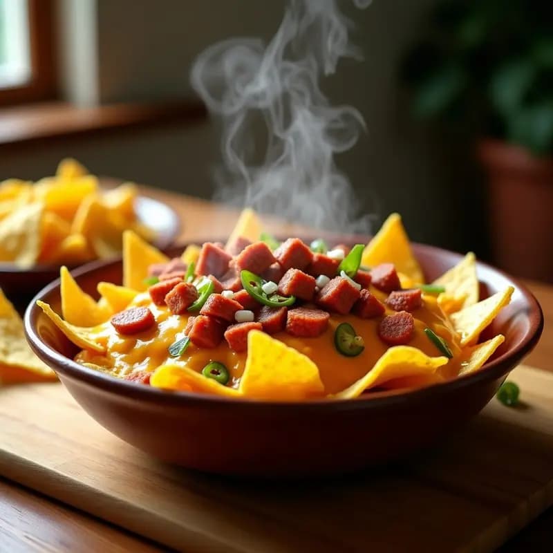 Nachos con Queso Liquido y Chorizo Explosivo: Receta Española para Fiestas Sin Límites