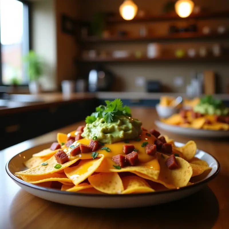 Nachos con Queso Líquido, Guacamole, Sour Cream y Chorizo: El Snack Definitivo para el Sofá