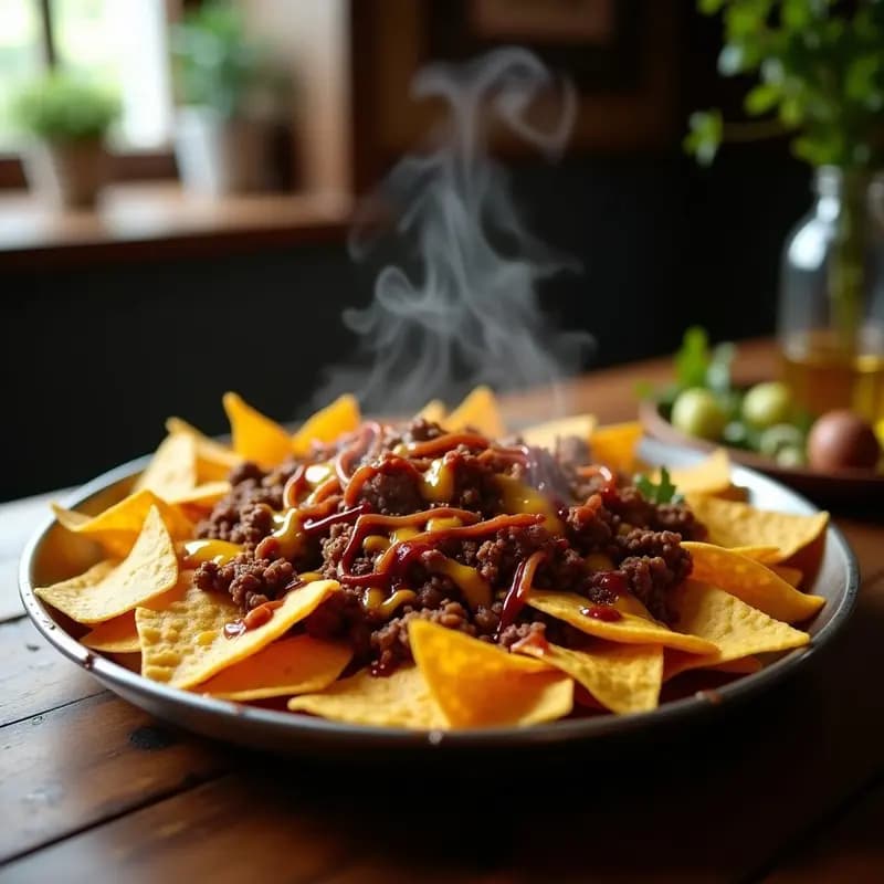 Nachos con Queso Líquido y Trozos de Hamburguesa: Receta para Ver el Fútbol