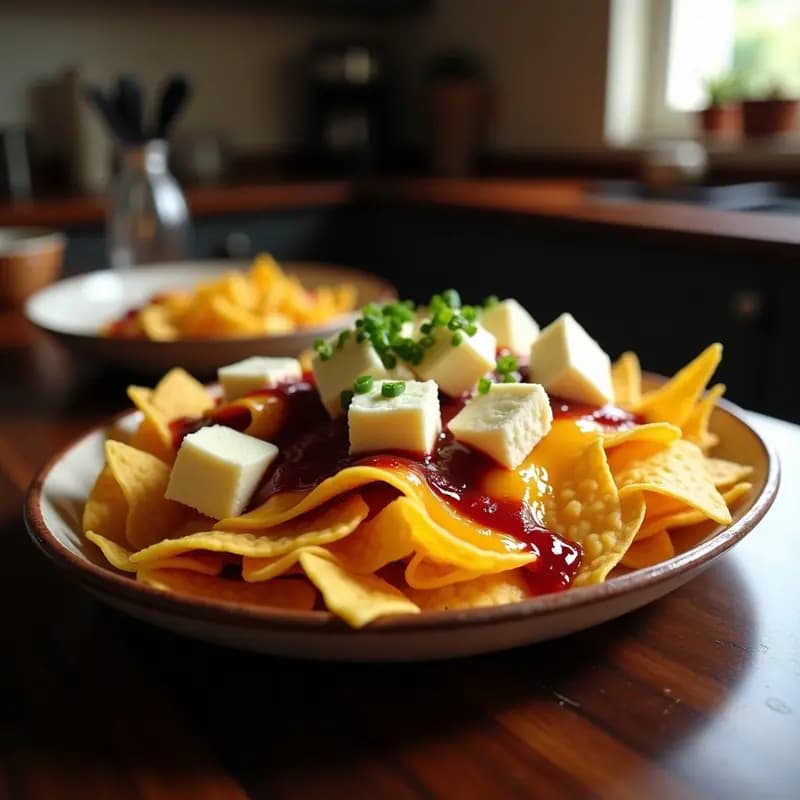Nachos con Queso Líquido y Trozos de Cheesecake: La Fusión Salada y Dulce Perfecta
