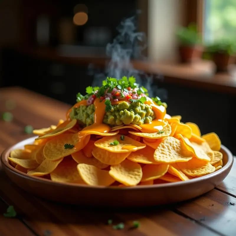 Nachos con Queso Líquido Vulkano y Guacamole de Aguacate Maduro: Snack de Cine en Versión XXL