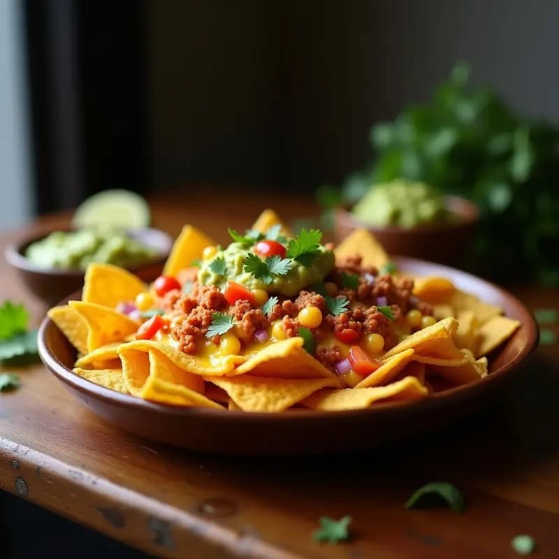 Nachos de Queso Mac and Cheese con Chorizo Picante y Guacamole: Receta para Compartir