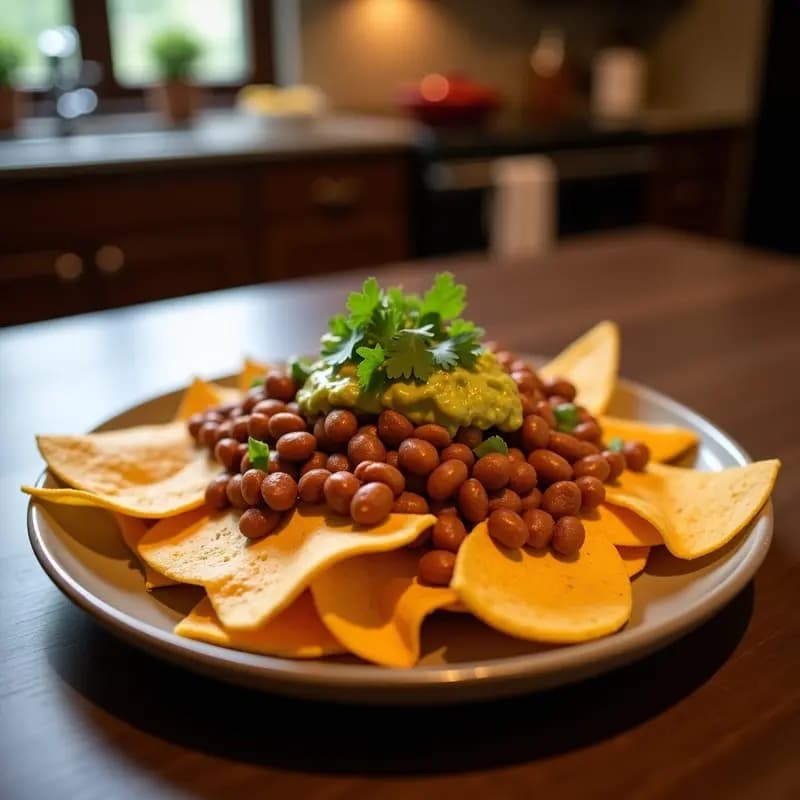 Nachos Volcán con Queso Fundido Chorizo Frijoles y Guacamole: El Aperitivo más Adictivo