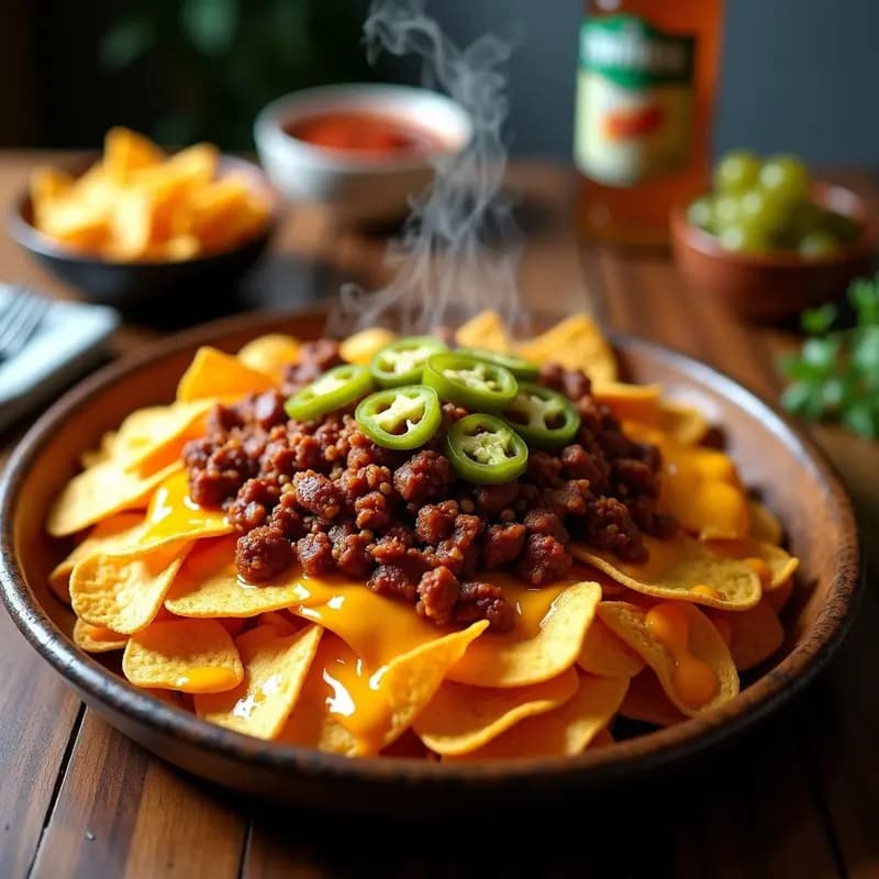 Nachos Volcan con Queso Fundido Carnes Mezcladas y Jalapeños: Receta para Compartir en Fiesta