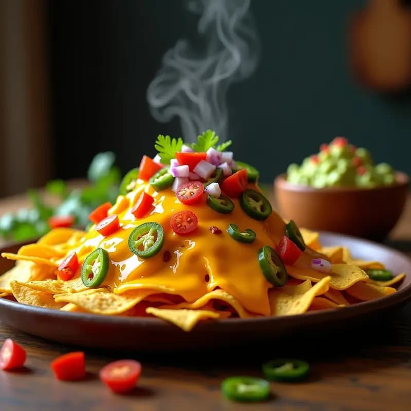 Nachos Volcan con Queso Cheddar, Jalapeños y Guacamole: El Snack Definitivo para Ver el Partido