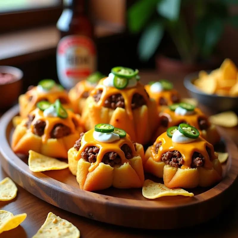 Nachos Volcanes con Carne Molida Queso Nacho Jalapeños y Crema Ácida: Receta Tex-Mex para Ver el Fútbol