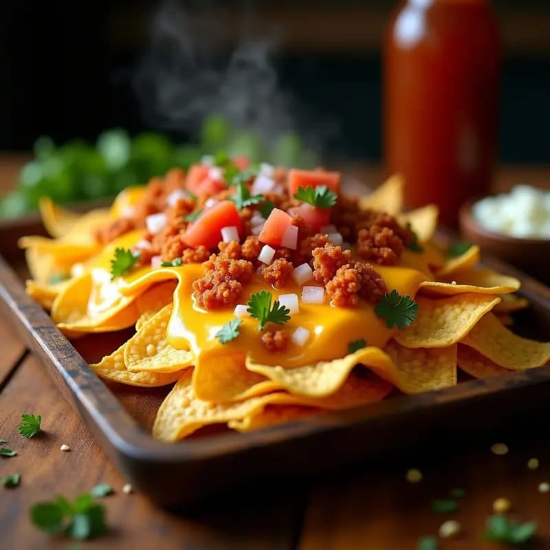 Nachos Volcanicos con Queso Líquido de Cuatro Tipos y Chicharrón: Receta para Fiesta de Sabores
