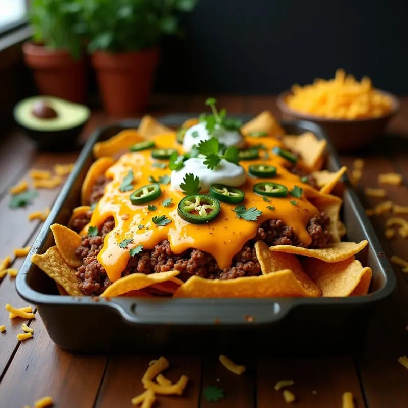Nachos Volcano con Carne Molida, Queso Líquido y Jalapeños Asados: Receta para Compartir (o no)