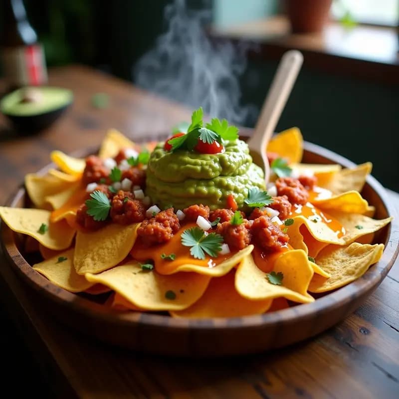 Nachos Volcano con Queso Líquido, Chorizo y Guacamole Gigante: El Snack Más Adictivo