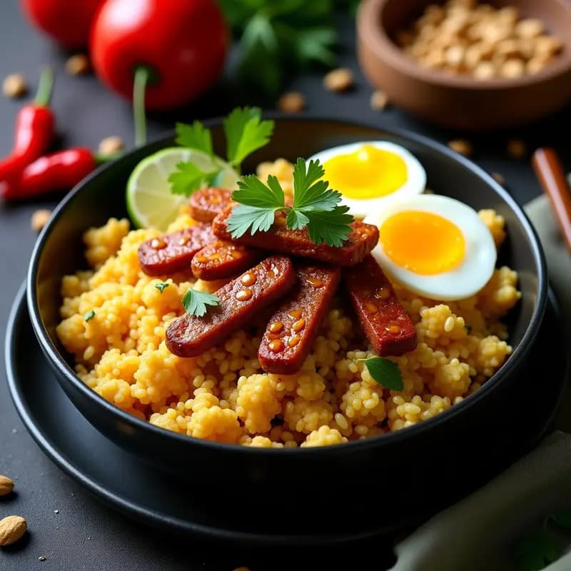 Nasi Goreng de Coliflor y Tempeh: Receta Indonesa Keto y Sin Gluten