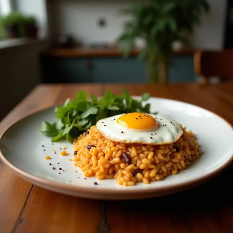 Nasi Goreng Indomesio con Tempeh y Huevo: Receta Vegana Rápida y Económica