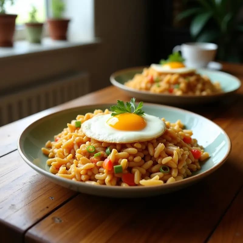 Nasi Goreng Indonesio con Tofu y Huevo: Receta Picante en Wok y en 20 Minutos