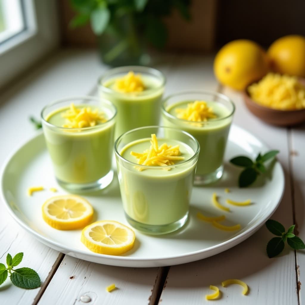 Natillas de Aguacate y Stevia con Virutas de Limón: Postre Vegano Sin Lácteos