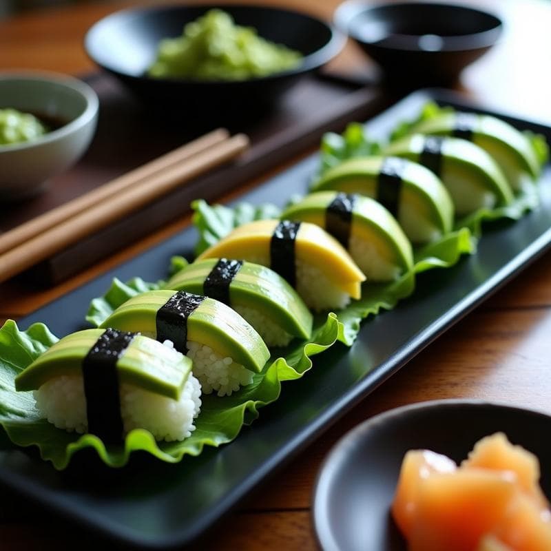 Nigiri de Aguacate y Espárragos Trigueros: Receta Vegana al Estilo Japonés Sin Pescado