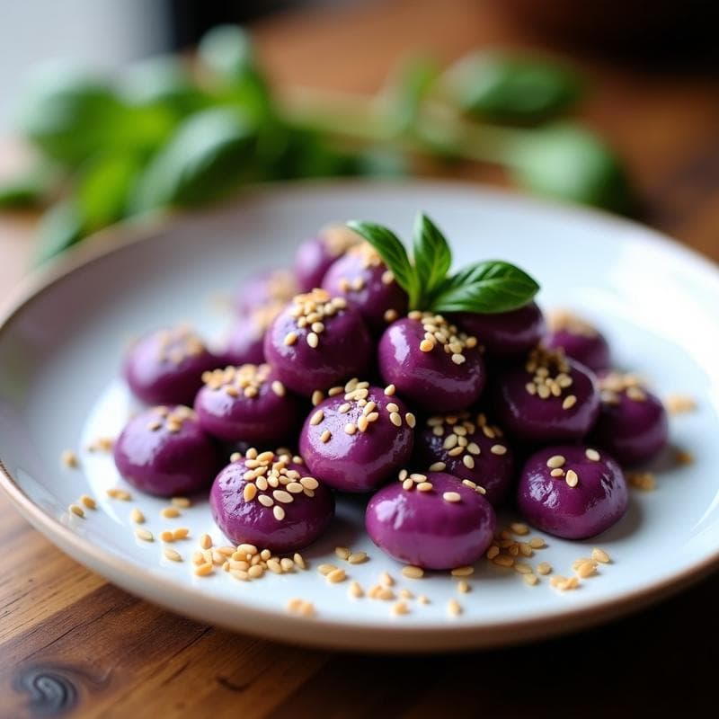 Ñoquis de Camote Morado y Ajonjolí: Receta Vegana y Sin Gluten en 20 Minutos