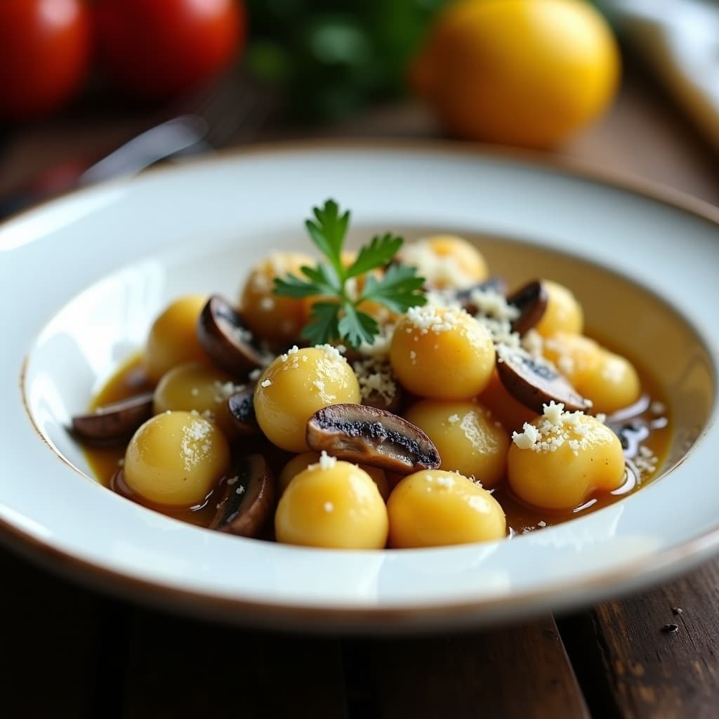 Ñoquis de Coliflor con Salsa de Hongos Porcini y Azafrán: Receta Italiana Keto