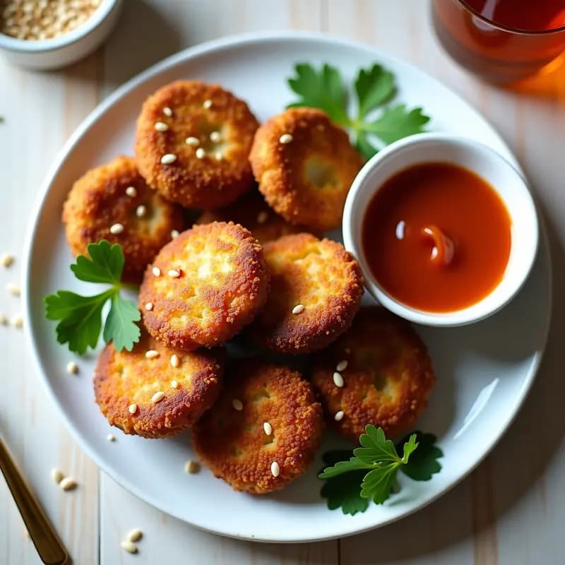 Nuggets de Berenjena y Semillas de Chía con Salsa de Tamarindo: Snack Vegano Crujiente