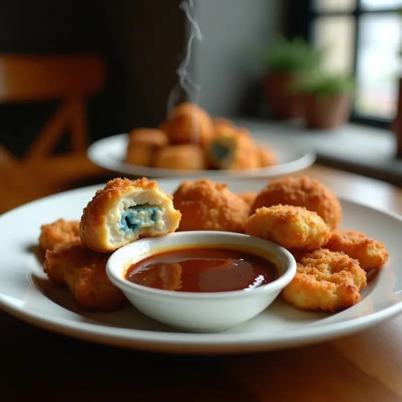 Nuggets de Pollo Caseros con Queso Azul y Salsa Barbacoa: Receta Fácil y Crujiente en 30 Minutos