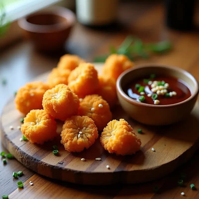 Nuggets de Coliflor con Salsa Barbacoa de Café: Aperitivo Vegano en Airfryer