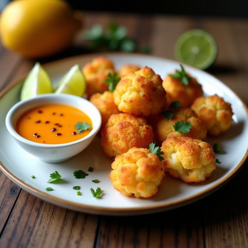 Nuggets de Coliflor con Salsa de Mango Habanero: Receta en Airfryer Vegana y Crujiente