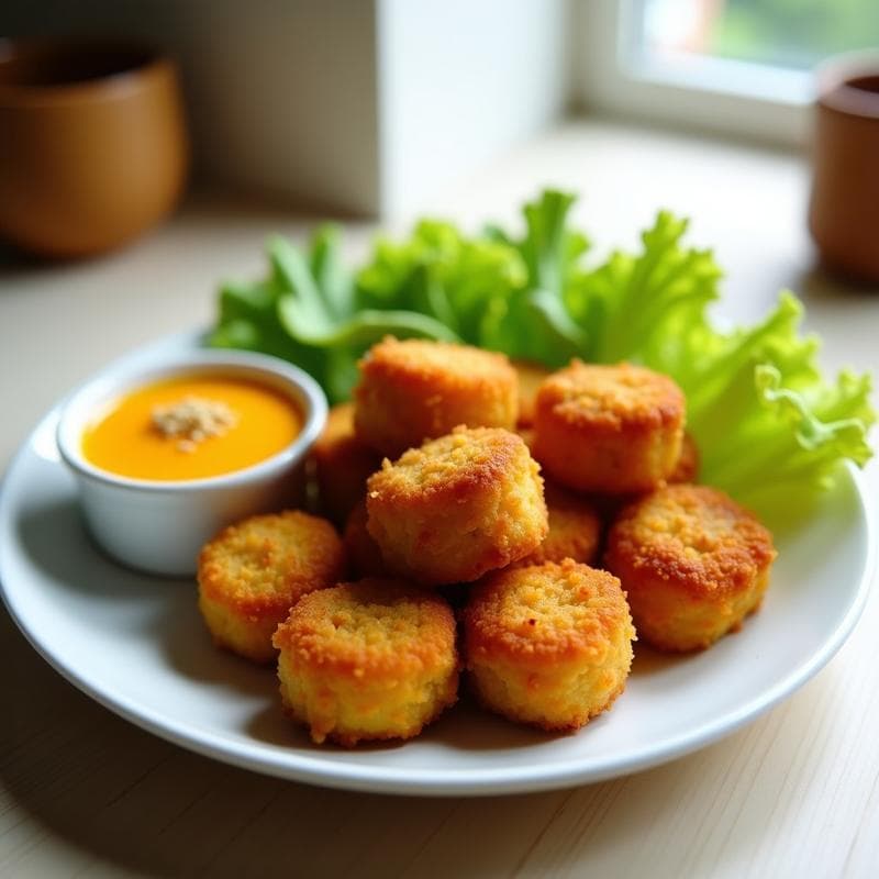 Nuggets de Jackfruit y Queso Vegano con Salsa de Mango: Receta en Airfryer Sin Gluten