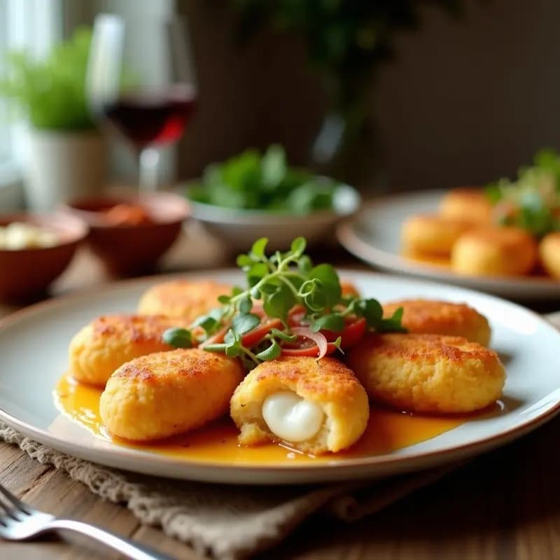 Nuggets de Mozzarella Rellenos de Jamón y Queso Cheddar: Receta de Fritura Dorada Irresistible