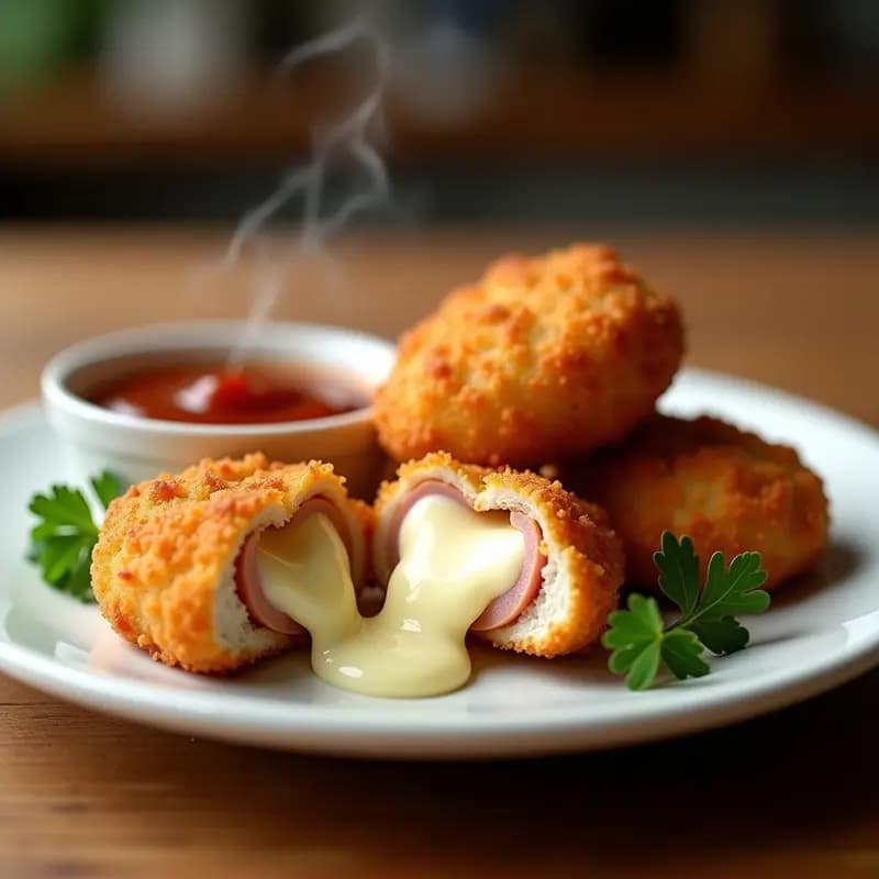Nuggets de Pollito Rellena de Queso Mozzarella y Jamón: Sorpresa Fundente en Cada Mordisco