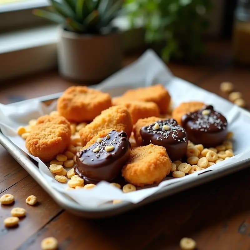 Nuggets de Pollo con Cobertura de Chocolate y Cereal Frosted Flakes: El Snack que Desafía las Leyes de la Gastronomía