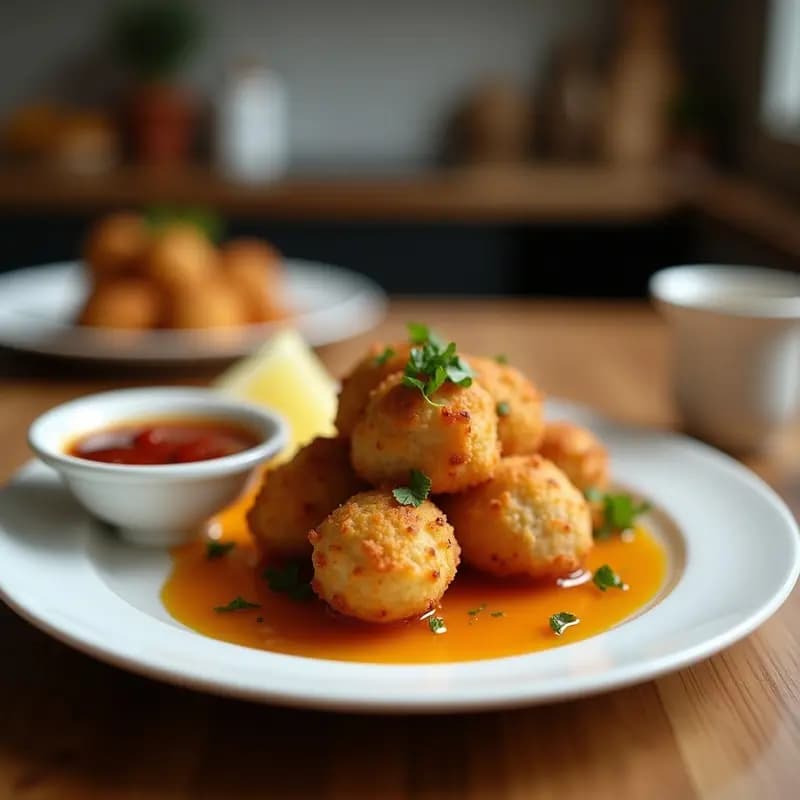 Nuggets de Pollo Bañados en Miel y Mostaza con Costra de Maíz: Receta Crujiente y Dulce-Salada