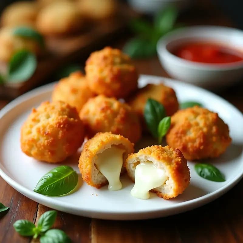 Nuggets de Pollo Rellenos de Mozzarella y Albahaca: Receta Crujiente en Airfryer para Niños