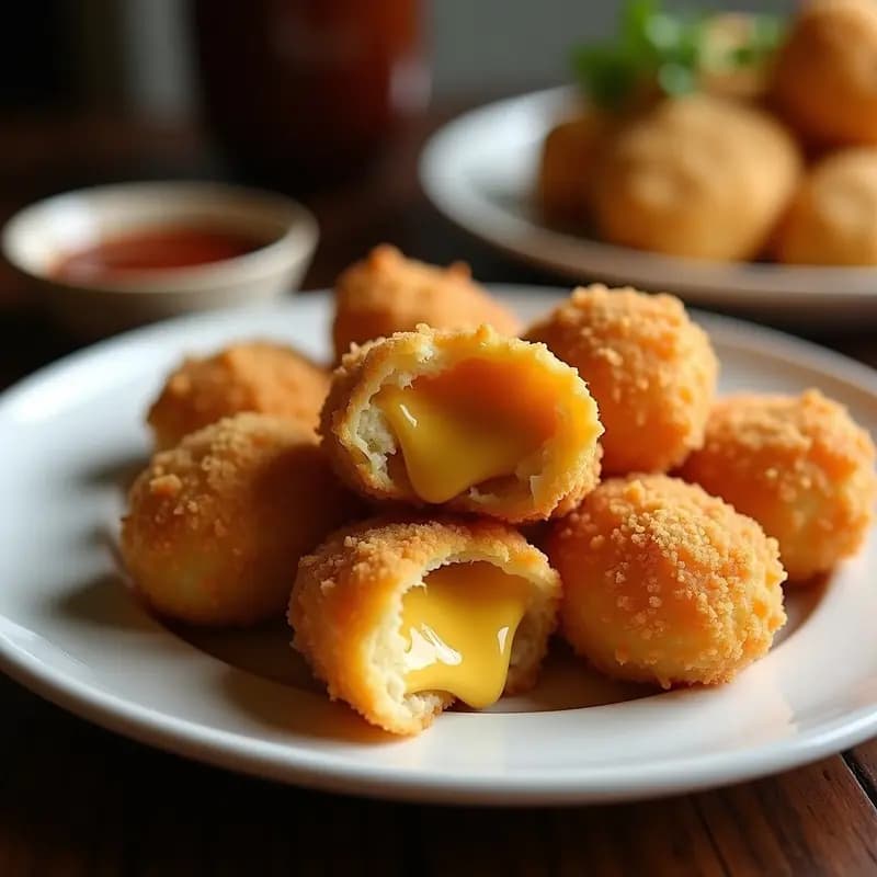 Nuggets de Queso Cheddar Rellenos de Mantequilla de Cacahuete: Explosión de Sabor
