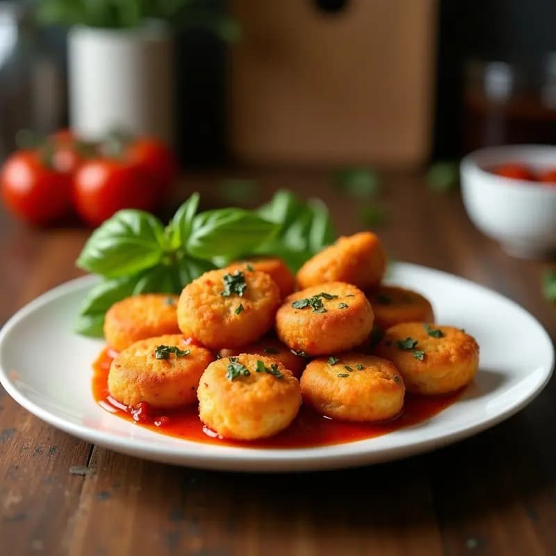 Nuggets de Queso Mozzarella Emapanizados con Salsa Marinara: Aperitivo que Derrite en la Boca