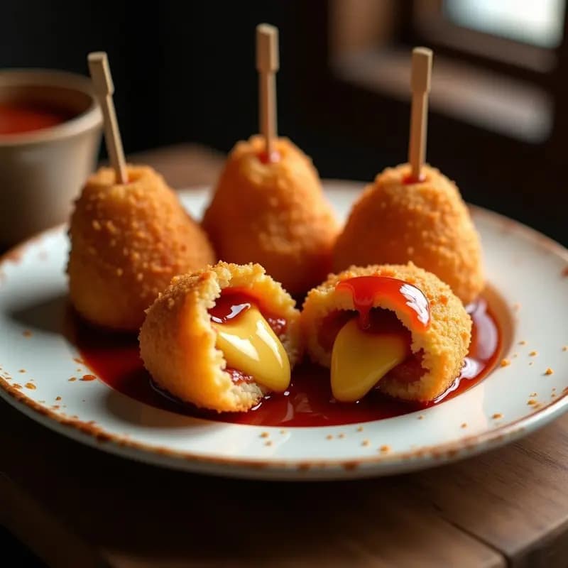 Nuggets de Queso Cheddar Rellenos de Pepperoni y Bañados en Salsa Barbacoa: Receta Explosiva