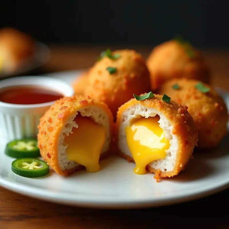 Chicken Nuggets Rellenos de Queso Cheddar y Jalapeños: Snack Picante y Cremoso