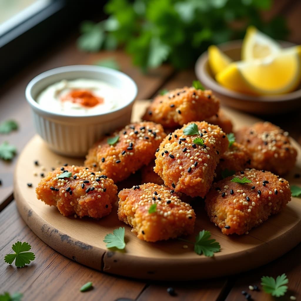 Nuggets de Seitan con Costra de Semillas de Sésamo: Receta Alta en Proteína en Airfryer