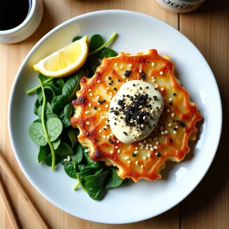 Okonomiyaki de Coliflor y Espinacas: Versión Keto del Clásico Japonés