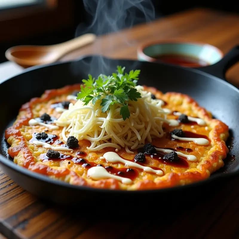 Okonomiyaki Japonés con Repollo y Anchoas Veganas: Receta en Sartén sin Gluten