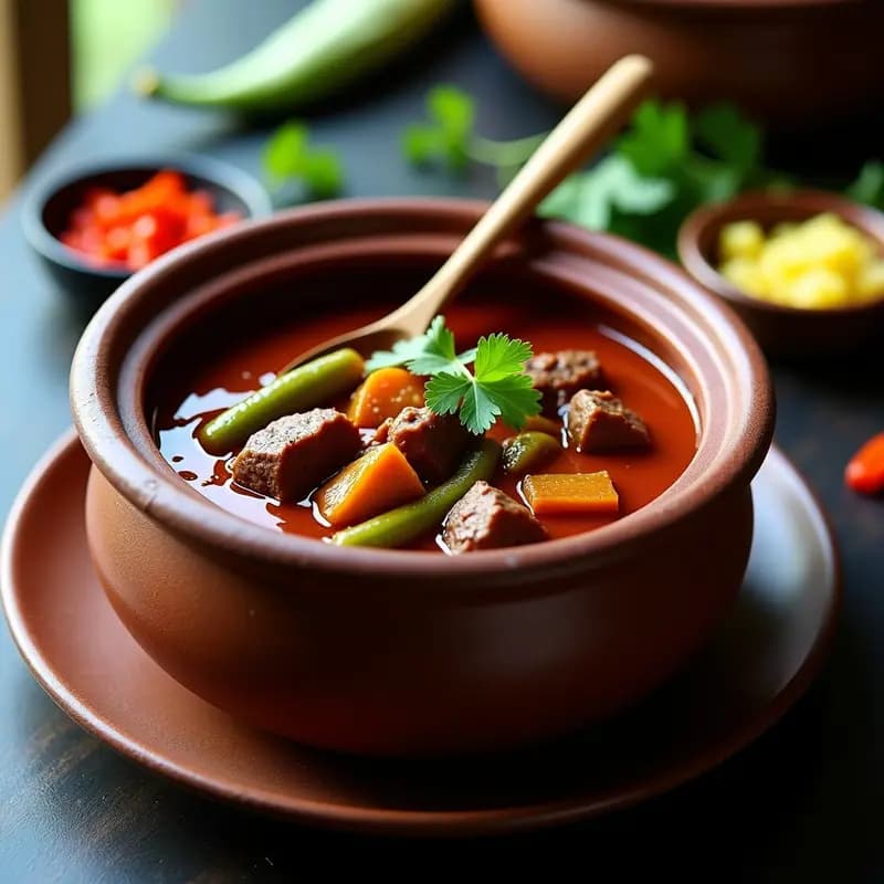 Okra Stew Nigeriano con Carne de Res: Guiso Nutritivo y Viscoso