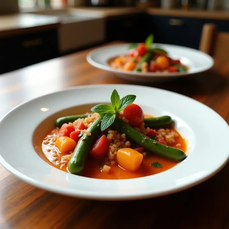 Okra Stew Nigeriano con Tomate y Cebolla: Guiso Vegano Rico en Fibra y Hierro
