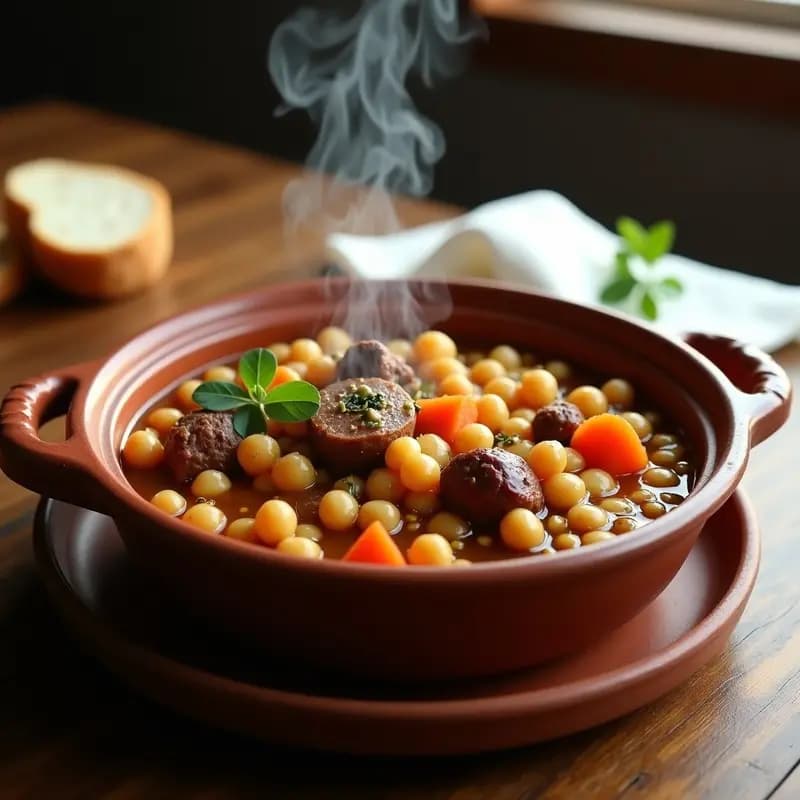 Olla Podrida: Estofado Castellano con Garbanzos, Carne y Verduras
