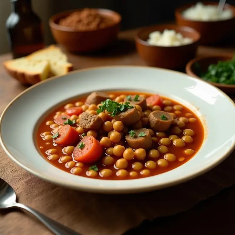 Olla Podrida con Garbanzos y Tres Carnes: Cocido Manchego de los Pastores