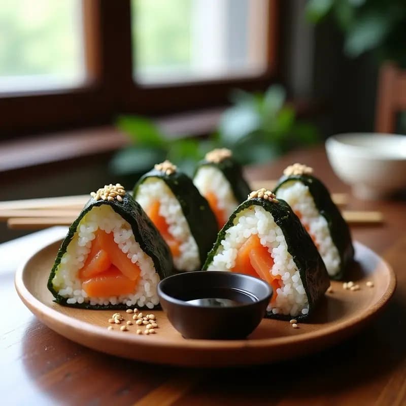 Onigiri de Arroz Integral con Salmón al Miso: Receta Japonesa Saludable con Algas Nori