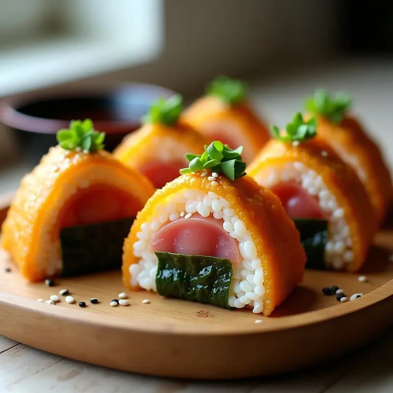 Onigiri de Atún y Wasabi: Bocadillo Japonés en Airfryer con Toque Picante