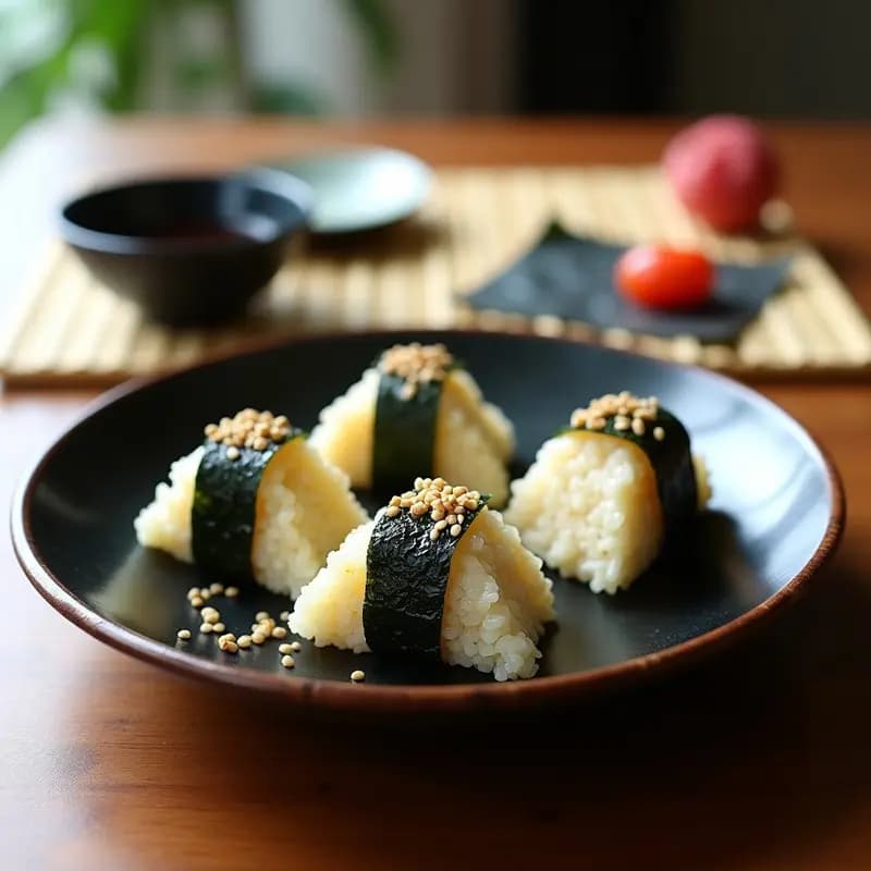 Onigiri de Quinoa y Umeboshi con Algas Nori: Receta Japonesa de Desayuno Vegano